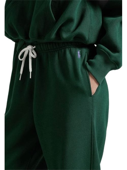 Pantaloni da donna in felpa di misto cotone, colore verde pino POLO RALPH LAUREN | 211971700005